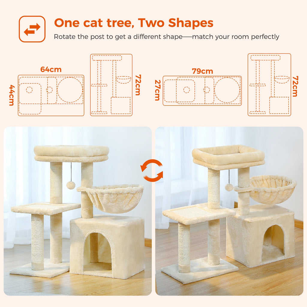 Arbre à chat PAWZ Road pour intérieur | Hamac, niche et griffoirs en sisal