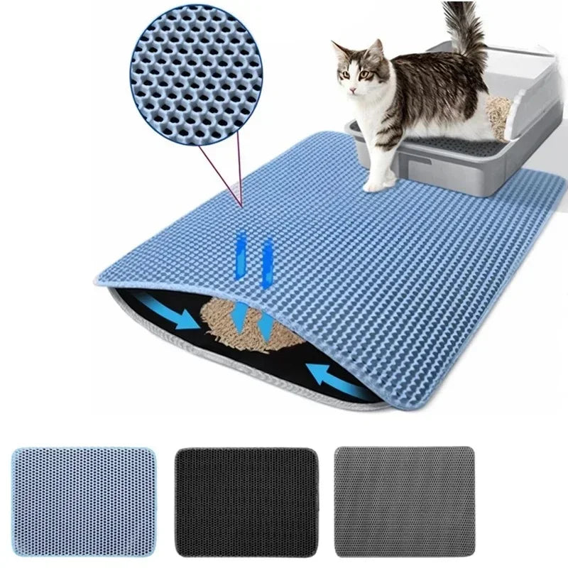 Polymères de litière coordonnants pour animaux de compagnie, filtre à double couche, degré d'usure, étanche, fournitures de nettoyage pour chat