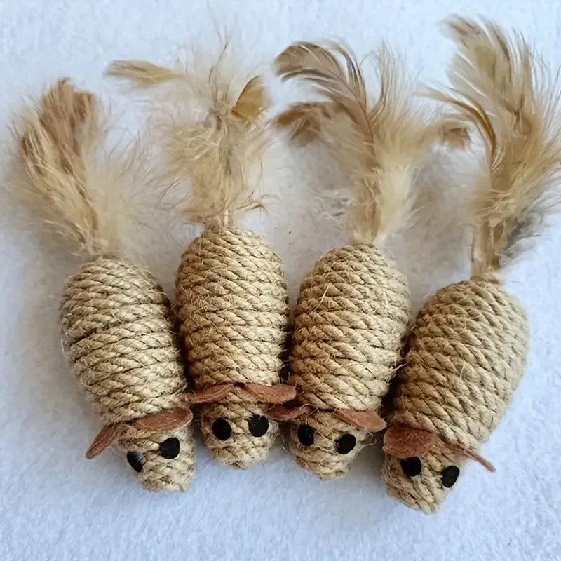 Jouet pour chat en sisal A1, fausse souris, résistant aux morsures, jouet interactif pour chat, simulation de souris, jouet en peluche pour chaton, jouet pour chaton à faire joueuseselement