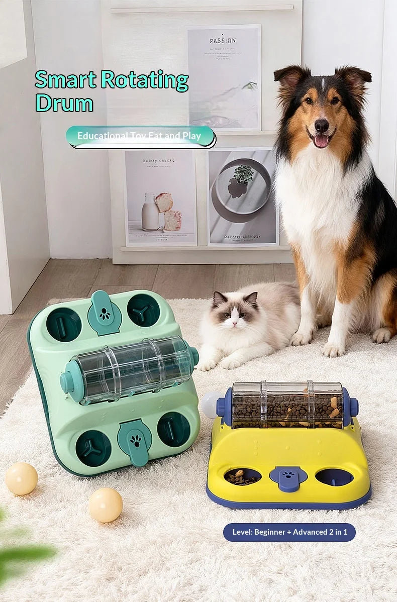 Distributeur de nourriture interactif multi-puzzles pour chats et chiens, jouet anti-glouton pour la stimulation mentale et le soulagement de l'ennui