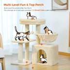 Arbre à chat PAWZ Road pour intérieur | Hamac, niche et griffoirs en sisal