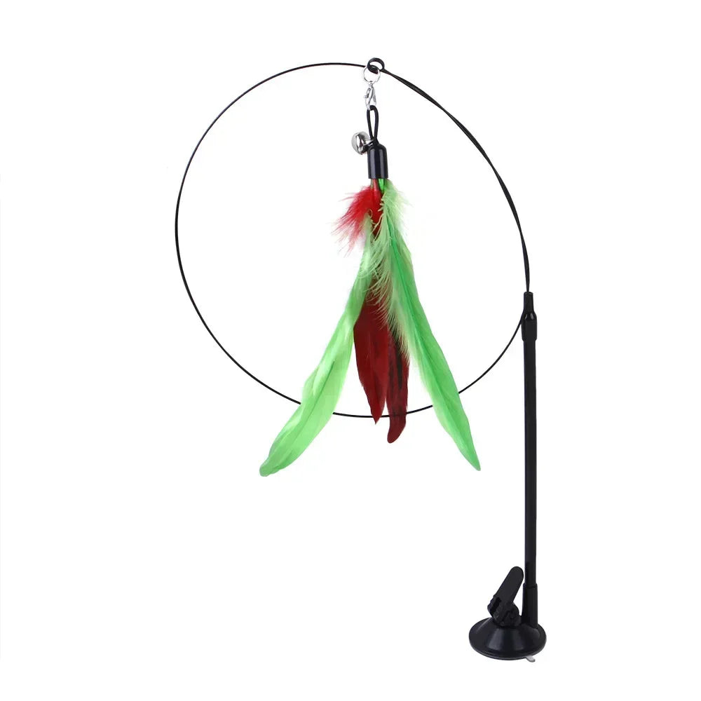 Jouet à plume FeatherPlay™ | Ventouse et jeu de chasse pour chat