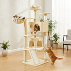 Grande maison pour chats et chatons, tour de jeu pour chats avec 2 poteaux à gratter, grande maison pour chats et chatons
