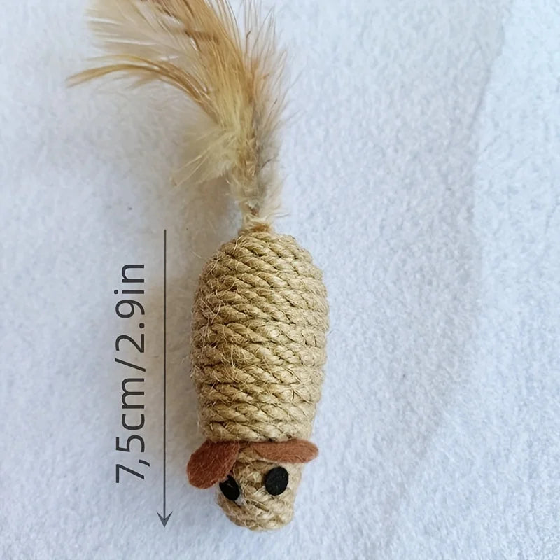 Jouet pour chat en sisal A1, fausse souris, résistant aux morsures, jouet interactif pour chat, simulation de souris, jouet en peluche pour chaton, jouet pour chaton à faire joueuseselement
