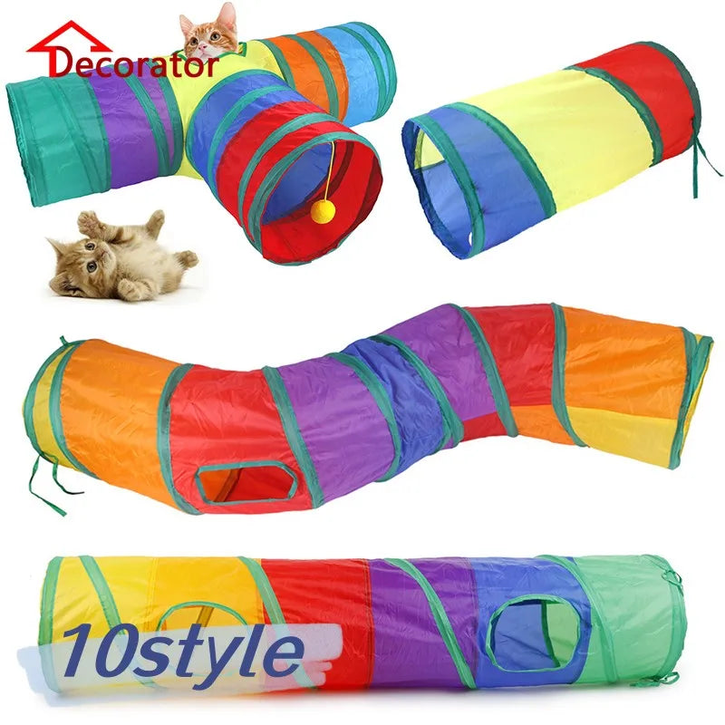Jouet tunnel pliable pour animal de compagnie, tube de tunnel de jeu ennuyé pour chiot, chaton et lapin, jouet coule et amusant, entraînement pour chat et chaton
