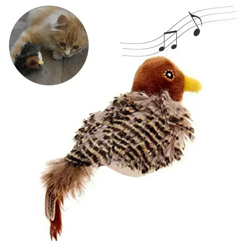 Jouets interactifs lavables pour chat, oiseau volant en peluche, grincement, chat, moineau, herbe-aux-chats, Simulation d'oiseau vif, interactif