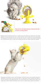 Roue de friandises pour chat, mangeoire de puzzle interactive, jouet de distribution de nourriture, jeux amusants pour chat, divertissement d'intérieur pour chat
