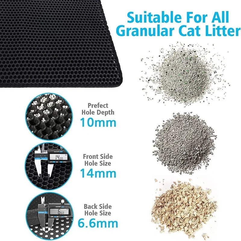Polymères de litière coordonnants pour animaux de compagnie, filtre à double couche, degré d'usure, étanche, fournitures de nettoyage pour chat