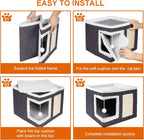 Lits pour chats d'intérieur - Grande tanière pour chat avec boule en peluche suspendue et griffoir, abri pliable pour chat