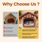 Maison pour chat améliorée, jolie maison pour animaux de compagnie ours brun, design pliable avec coussin amovible, lavable en machine, version renforcée extra large, confortable et chaude, semi-fermée pour chatons, acces