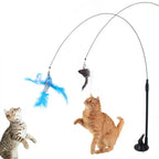 Jouet à plume FeatherPlay™ | Ventouse et jeu de chasse pour chat