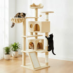 Grande maison pour chats et chatons, tour de jeu pour chats avec 2 poteaux à gratter, grande maison pour chats et chatons