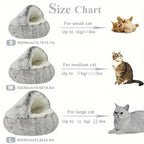 Lit d'hiver en peluche pour chat, coussin rond pour chat, maison pour chat 2 en 1, panier chaud pour chats, sac de couchage pour animaux de compagnie, nid pour chaton, chenil pour petits chiens et chats