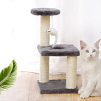 Poste à Gratter en Corde de Sisal à 3 Couches pour Chat, Trois Piliers pour Chaton, Cadre d'Escalade, Meubles pour Animaux de Compagnie