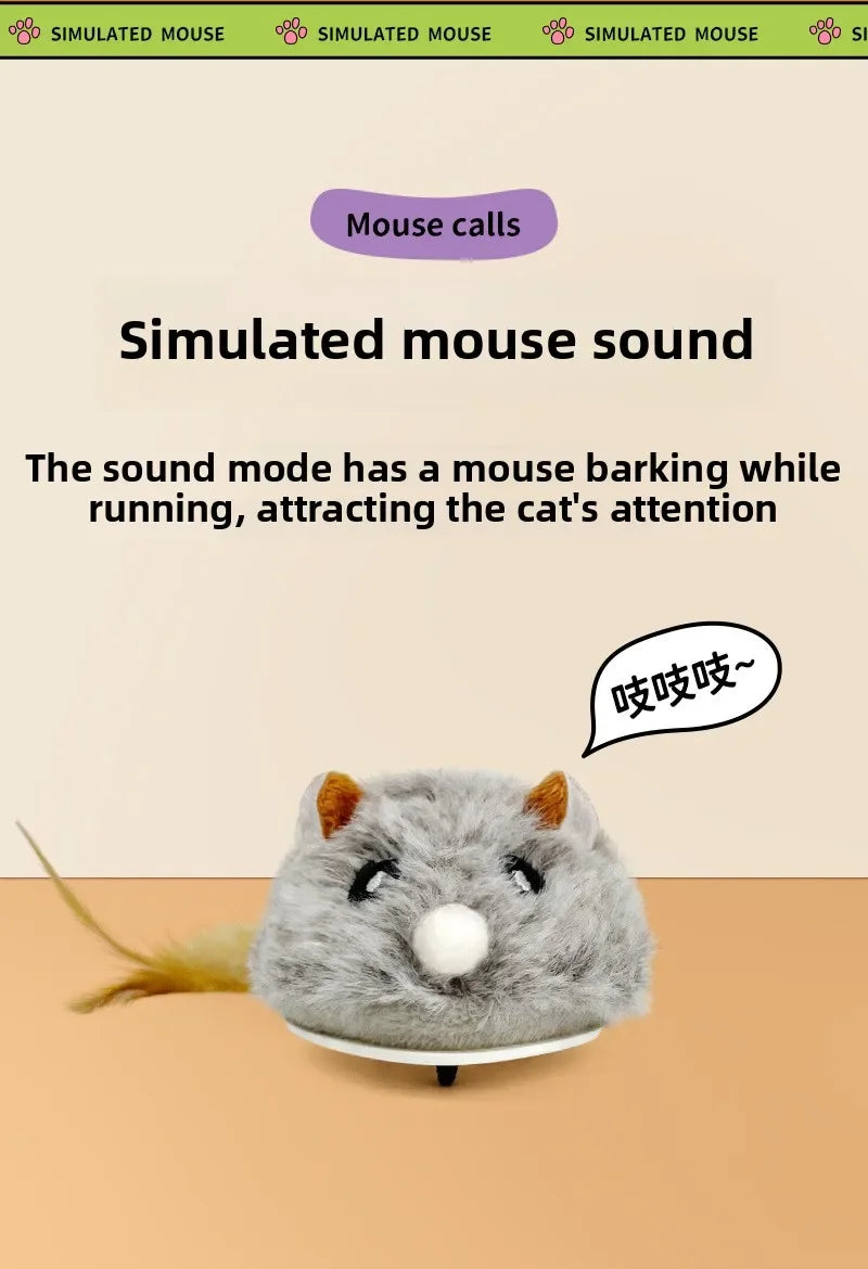 Jouet en peluche réaliste pour chat, souris interactive avec queue de chien pour chats, jouets pour chatons pour jouer en intérieur et