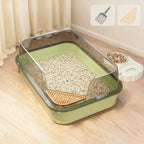 Bac à litière semi-fermé anti-éclaboussures pour chat, toilette pour chaton, fournitures de nettoyage, bac à litière pour chaton, cuvette avec pelle