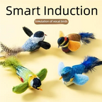Jouet interactif pour chat, Simulation d'oiseau électrique avec son de charnuage, ailes battantes, jouet de morsure à mâcher en peluche pour chatons, fournitures pour animaux de compagnie