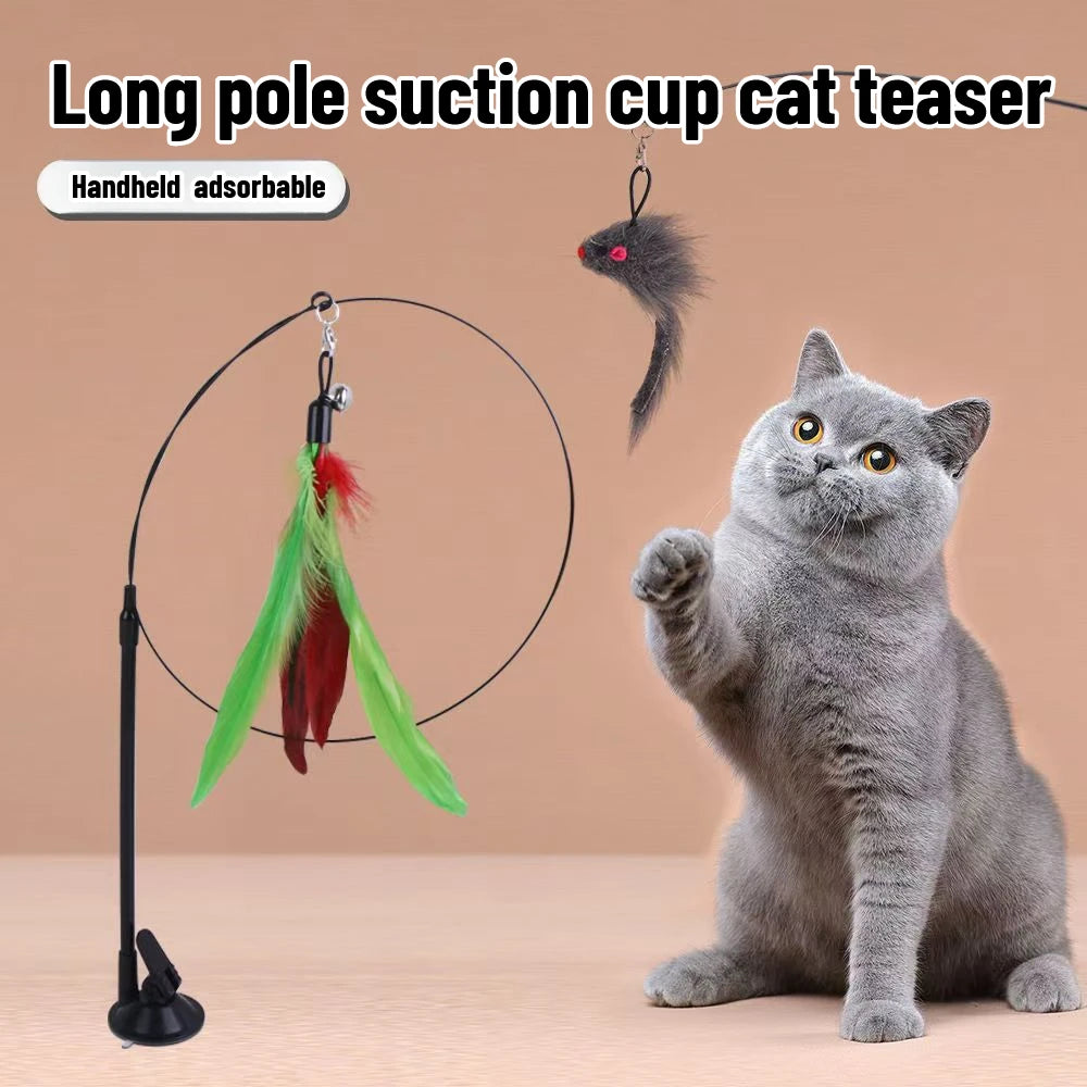 Jouet à plume FeatherPlay™ | Ventouse et jeu de chasse pour chat