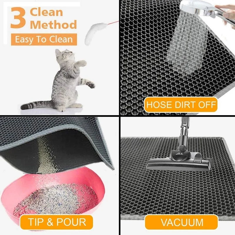 Polymères de litière coordonnants pour animaux de compagnie, filtre à double couche, degré d'usure, étanche, fournitures de nettoyage pour chat