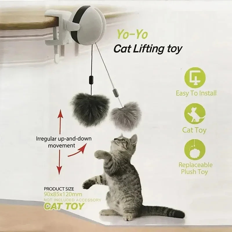 Jouet à mouvement électronique pour chat, boule de levage YoYo, battement électrique, teaser coule pour chat, puzzle rotatif coule, jouet pour animal de compagnie