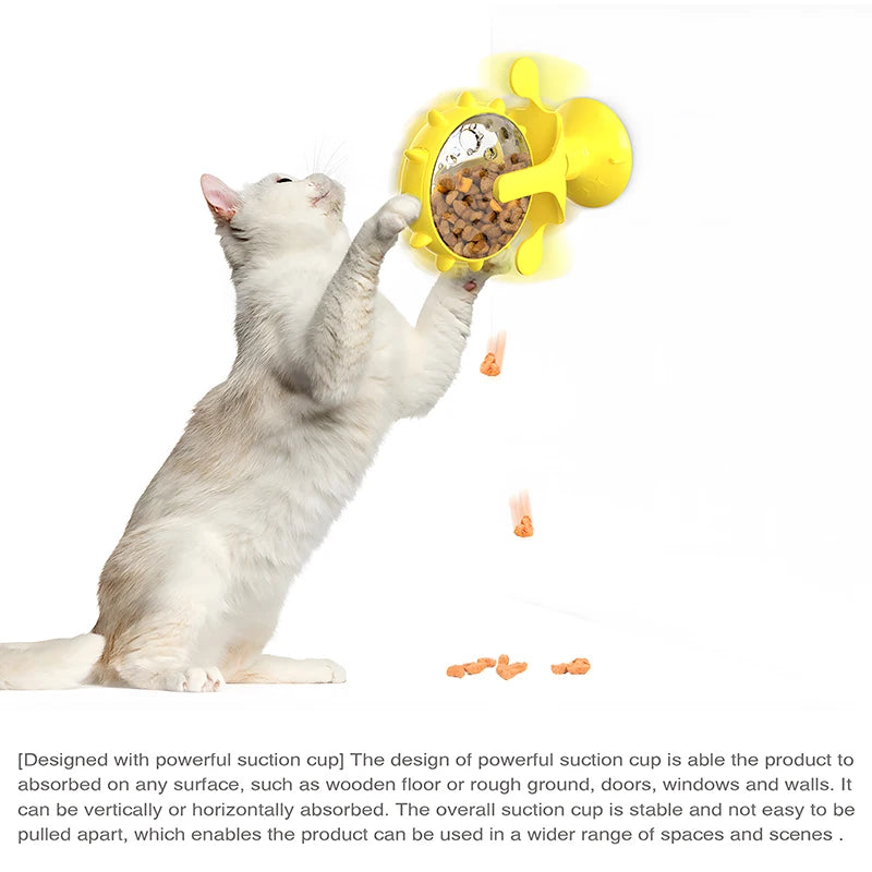 Roue de friandises pour chat, mangeoire de puzzle interactive, jouet de distribution de nourriture, jeux amusants pour chat, divertissement d'intérieur pour chat
