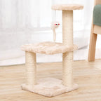 Poste à Gratter en Corde de Sisal à 3 Couches pour Chat, Trois Piliers pour Chaton, Cadre d'Escalade, Meubles pour Animaux de Compagnie