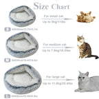 Coussin rond en peluche pour animaux de compagnie, panier chaud, sac de couchage, accent, chenil pour petit chien, maison pour chat, 2 en 1, hiver