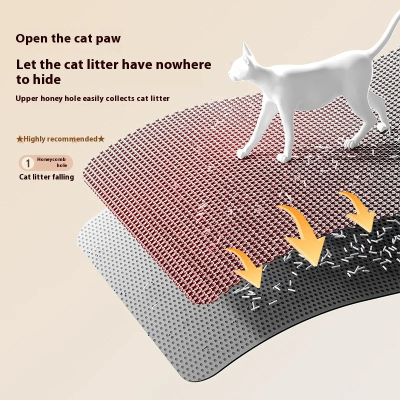 Tapis de litière pour chat, conception à 2 couches, technologie de piégeage du sable de qualité supérieure, Base étanche, protection de sol antidérapante pour animaux de compagnie, pour chatons d'intérieur