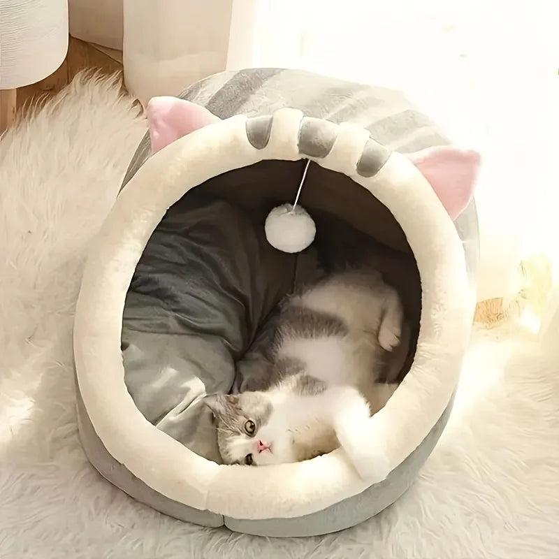 Mignonne et douce maison pour chat, super lit pour chat, confortable pour un sommeil profond, tente pour animaux de compagnie, nid douillet, petit tapis pour chien, sac