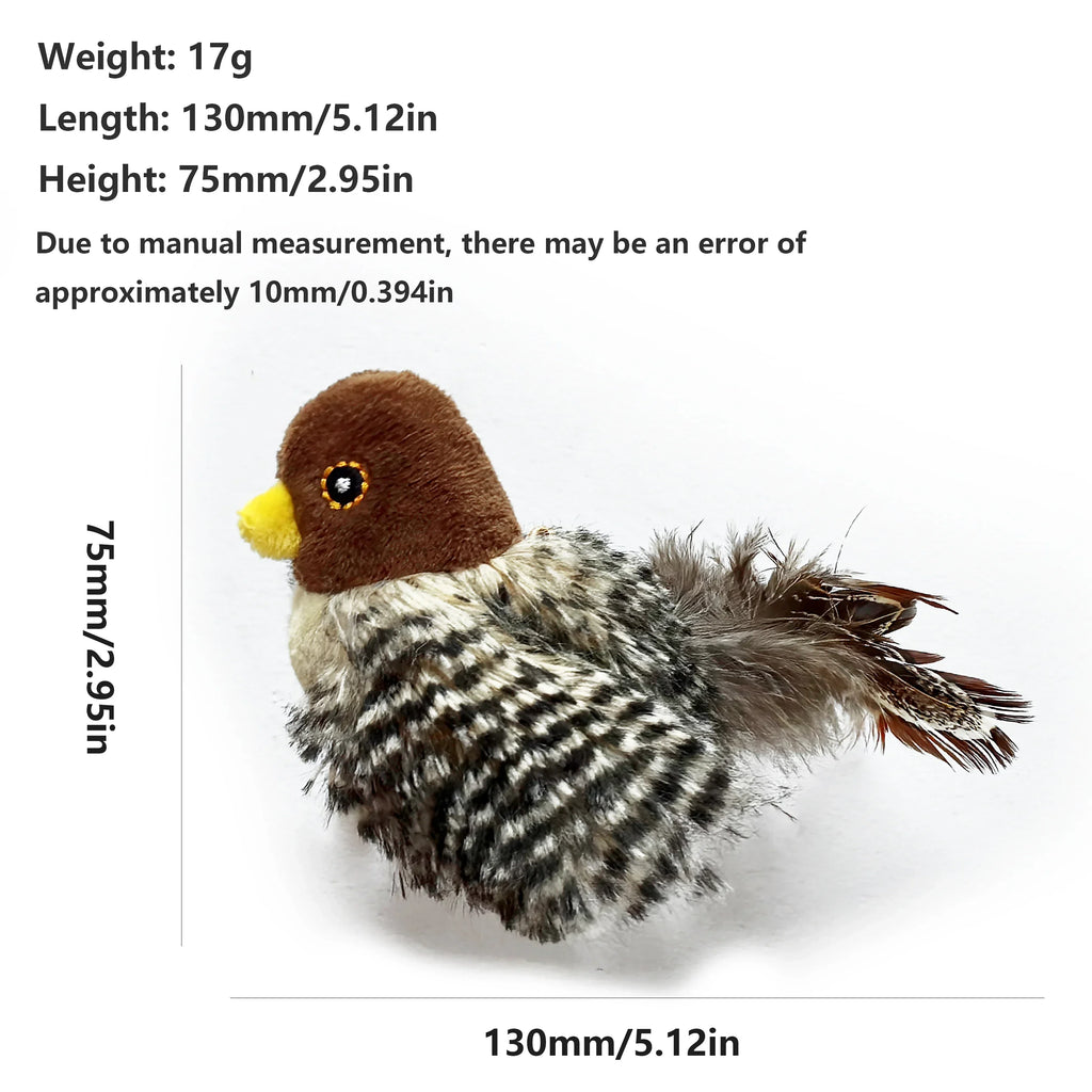 Jouets interactifs lavables pour chat, oiseau volant en peluche, grincement, chat, moineau, herbe-aux-chats, Simulation d'oiseau vif, interactif