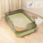 Bac à litière semi-fermé anti-éclaboussures pour chat, toilette pour chaton, fournitures de nettoyage, bac à litière pour chaton, cuvette avec pelle