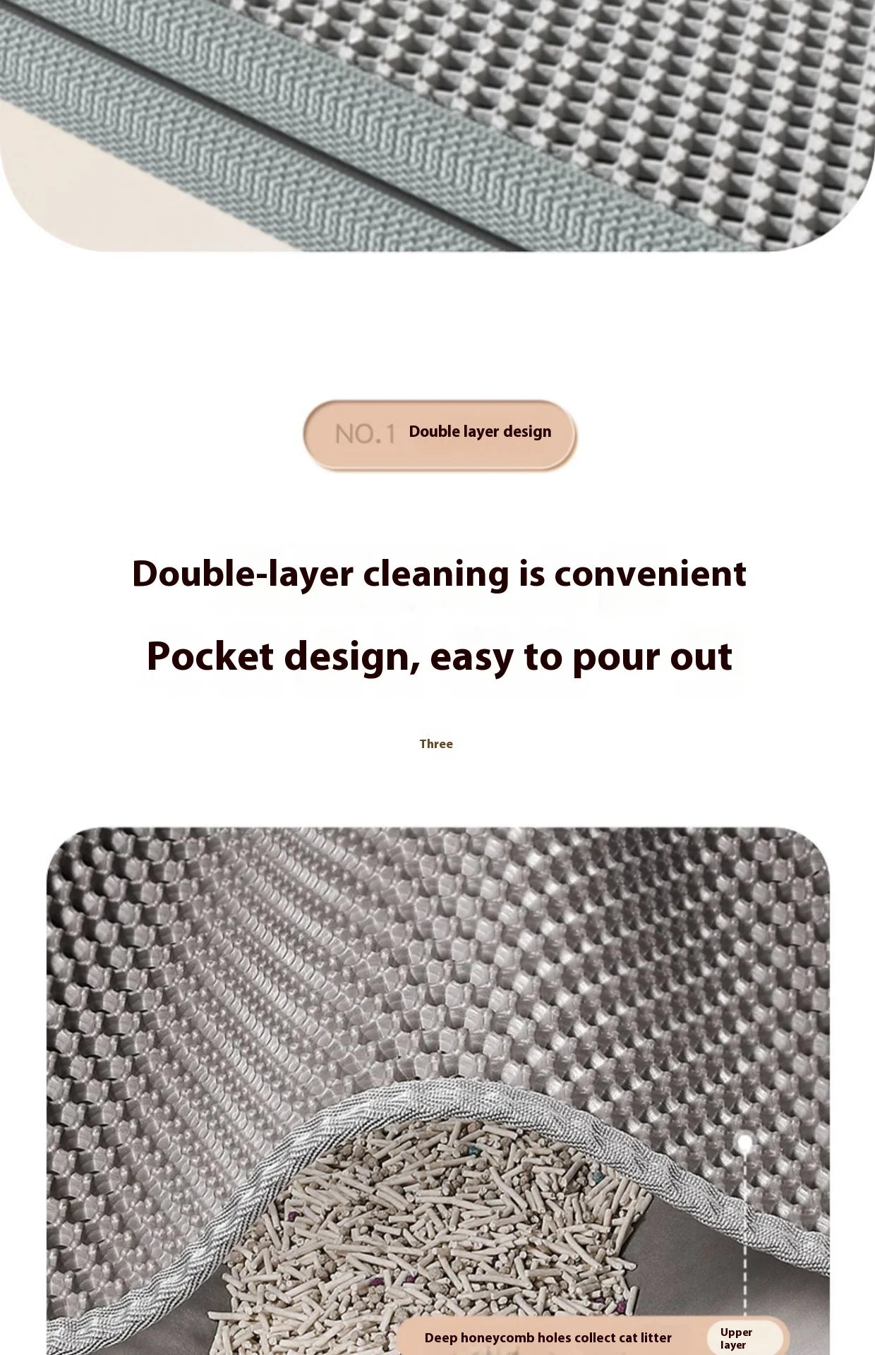 Tapis de litière pour chat, conception à 2 couches, technologie de piégeage du sable de qualité supérieure, Base étanche, protection de sol antidérapante pour animaux de compagnie, pour chatons d'intérieur