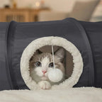 Nouveau tunnel pliable pour chat d'intérieur, résistant aux griffures, avec coussin moelleux, ensemble de jouets interactifs pour chat, jeu de cache-cache, tunnel, fournitures pour animaux de compagnie