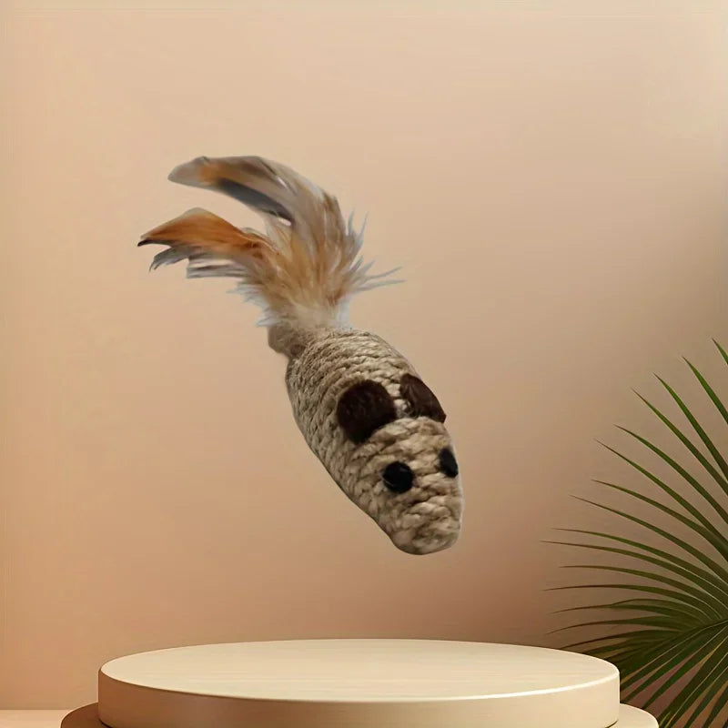 Jouet pour chat en sisal A1, fausse souris, résistant aux morsures, jouet interactif pour chat, simulation de souris, jouet en peluche pour chaton, jouet pour chaton à faire joueuseselement