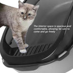 Bac à litière semi-fermé pour chats, toilettes pour animaux de compagnie, anti-éclaboussures sur le côté haut, avec cuillère à litière, bac à sable pour chat, fournitures de nettoyage pour chats