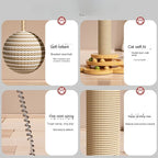 Plateau tournant pour chat en bois massif, poteau à gratter pour chat, bâton Teaser pour chat, planche à gratter pour chats, jouets durables pour chat