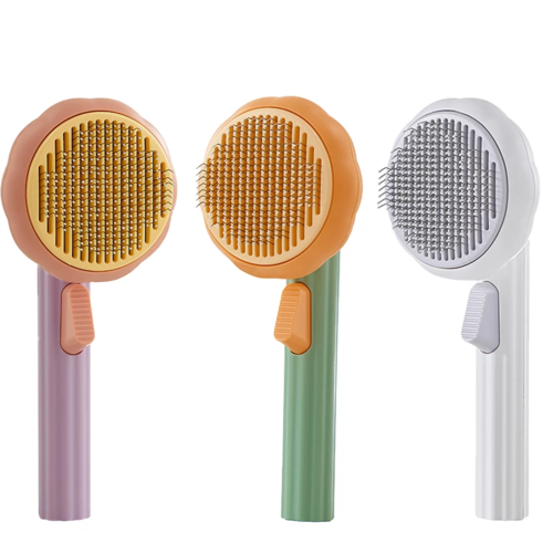 Self-Cleaning Pet Grooming Brush for Cats and Dogs