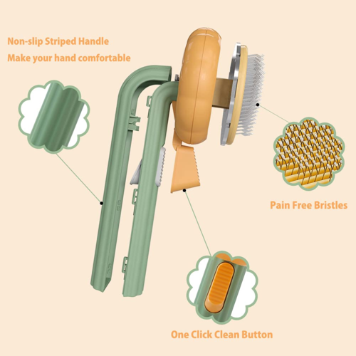 Self-Cleaning Pet Grooming Brush for Cats and Dogs